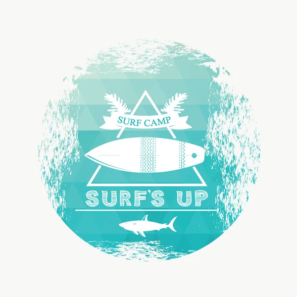 Surfing summer icon — Stock Vector