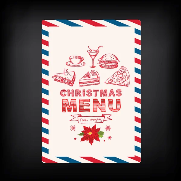 Menú restaurante Navidad — Vector de stock