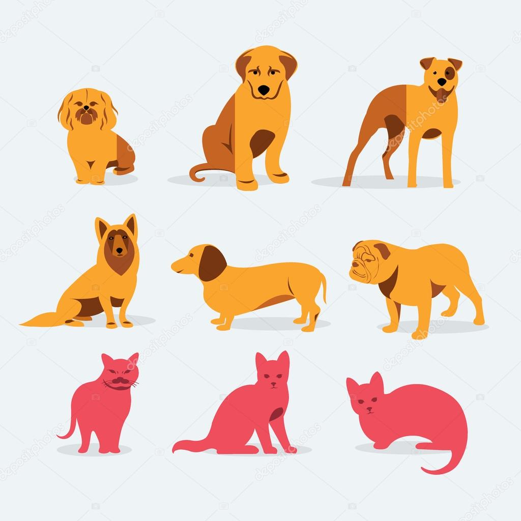 Set dog ans cats icons