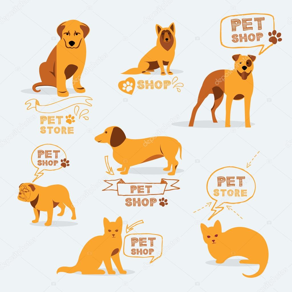 Set dog ans cats icons