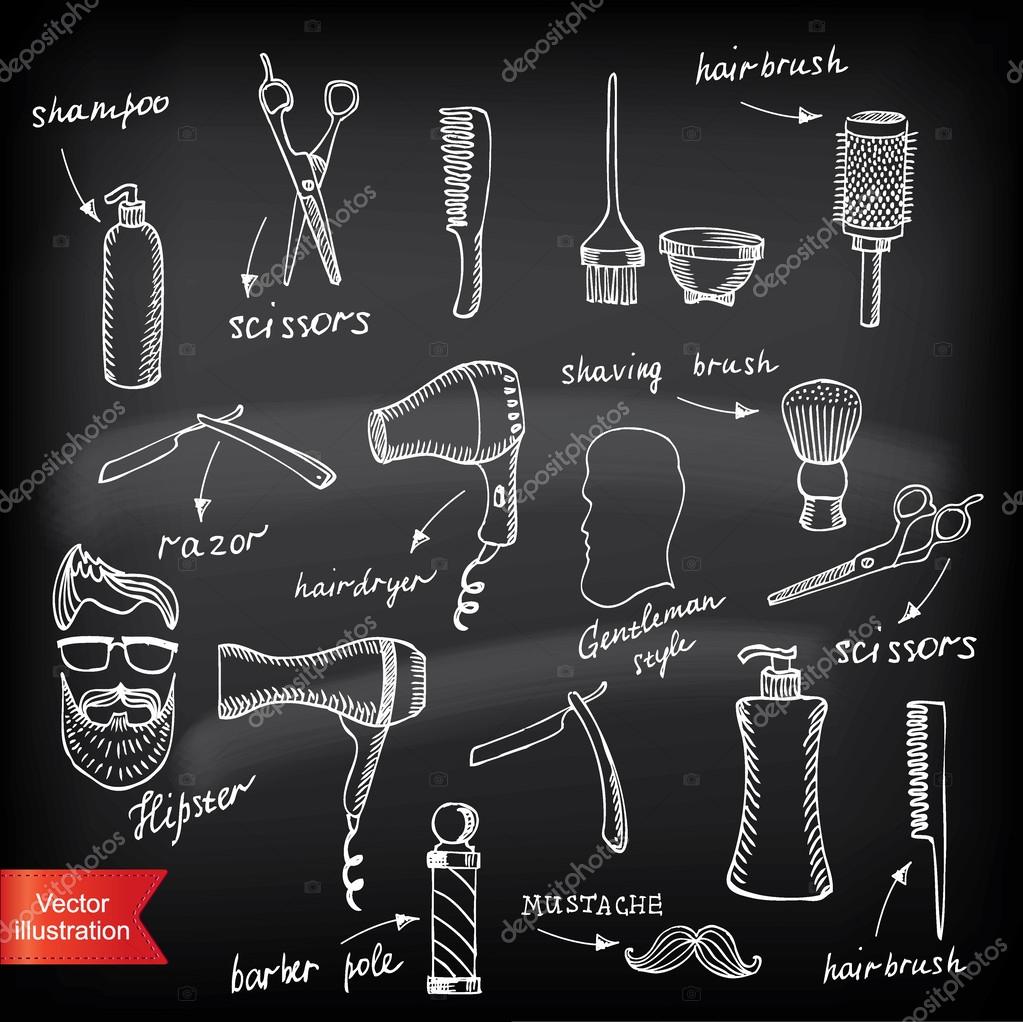 Barber shop labels,vector icons.