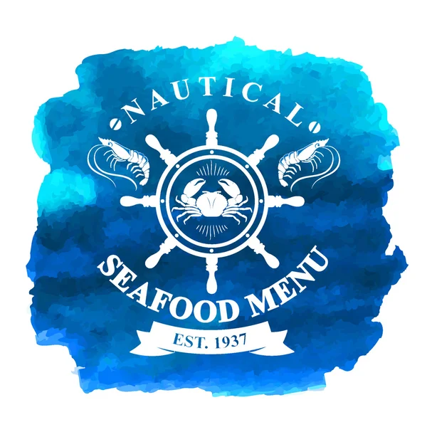 Menu de frutos do mar azuis —  Vetores de Stock