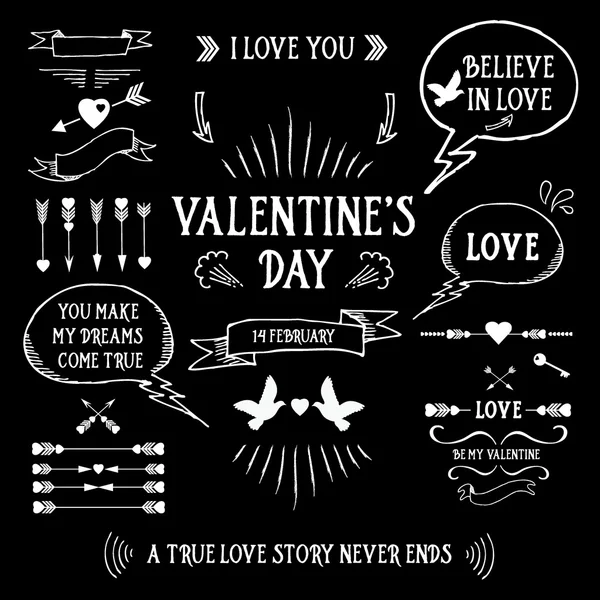 Aftelkalender voor Valentijnsdag-poster — Stockvector