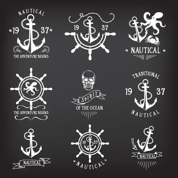 Ναυτικό marine, σήμα σχεδιασμός. — Διανυσματικό Αρχείο