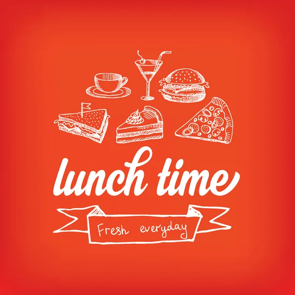 Lunchmeny, restaurang design. — Stock vektor