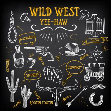 Wild west design sketch clipart
