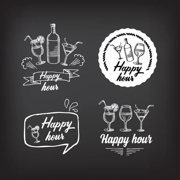 Uitnodiging voor feest happy hour. — Stockvector