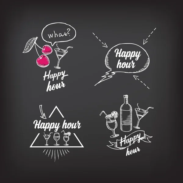 Uitnodiging voor feest happy hour. — Stockvector