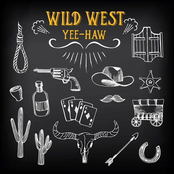 Wild west design sketch. — Stock Vector