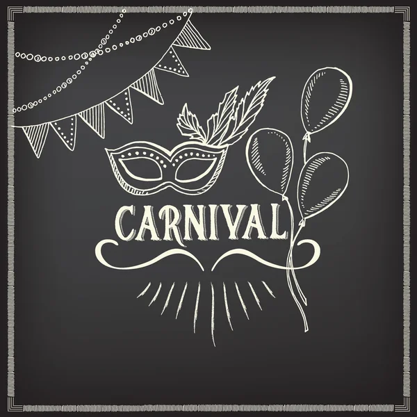 Iconos de carnaval, diseño de bocetos . — Vector de stock