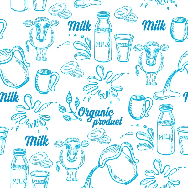 Natural milk with splashes — Stock Vector