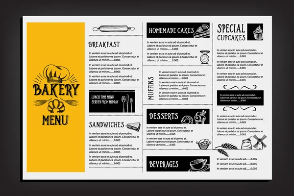 Restauracja café menu, szablon projektu — Wektor stockowy