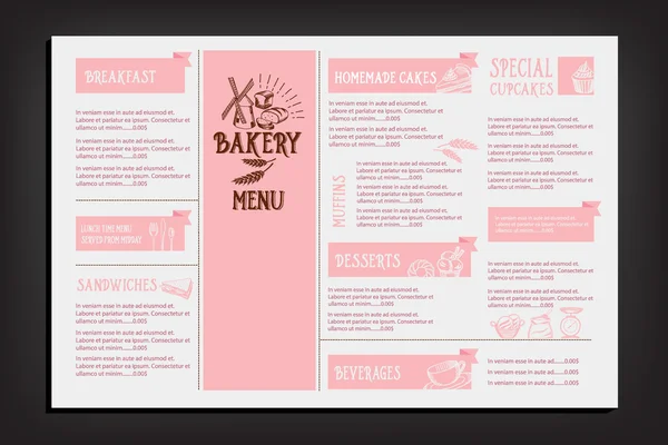 Restaurace café menu, šablony design — Stockový vektor