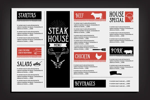 Restauracja café menu, szablon projektu — Wektor stockowy