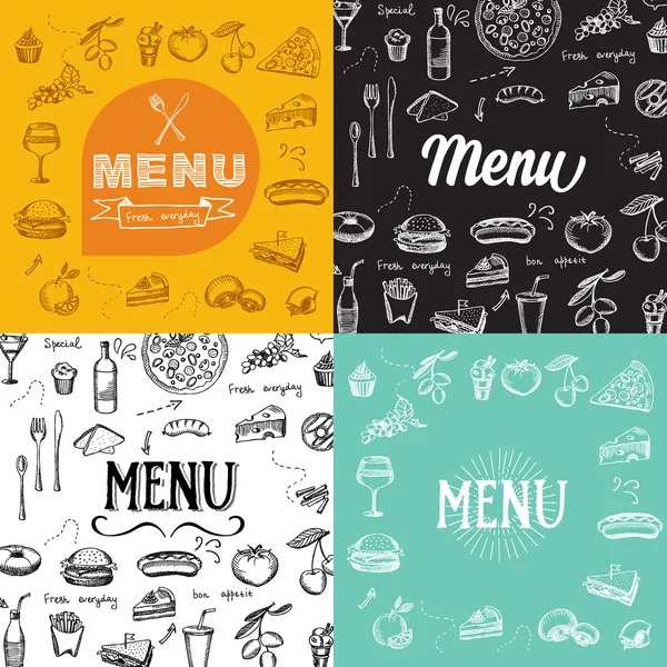 Restaurante menú cafetería, plantilla de diseño — Vector de stock