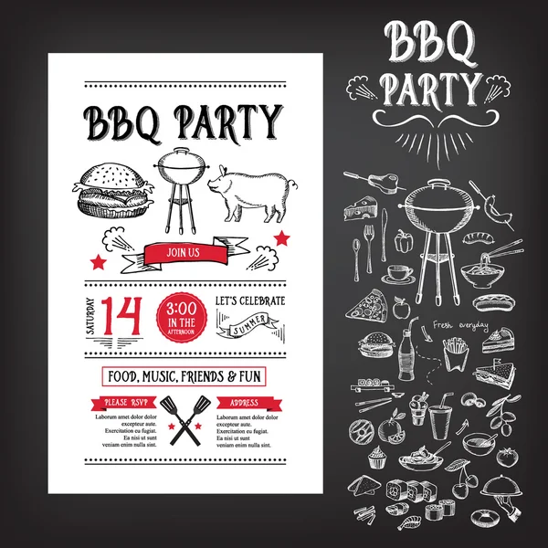Invitation pour barbecue — Image vectorielle