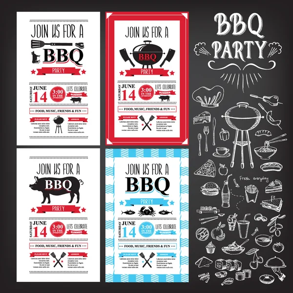 Invito alla festa barbecue Illustrazione Stock