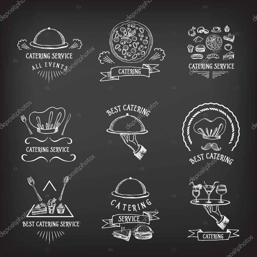 Catering service, design logo. Vector illustration