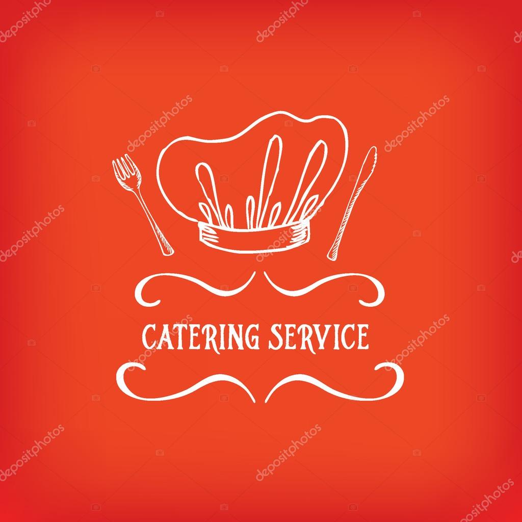 Catering service, design logo. Vector illustration