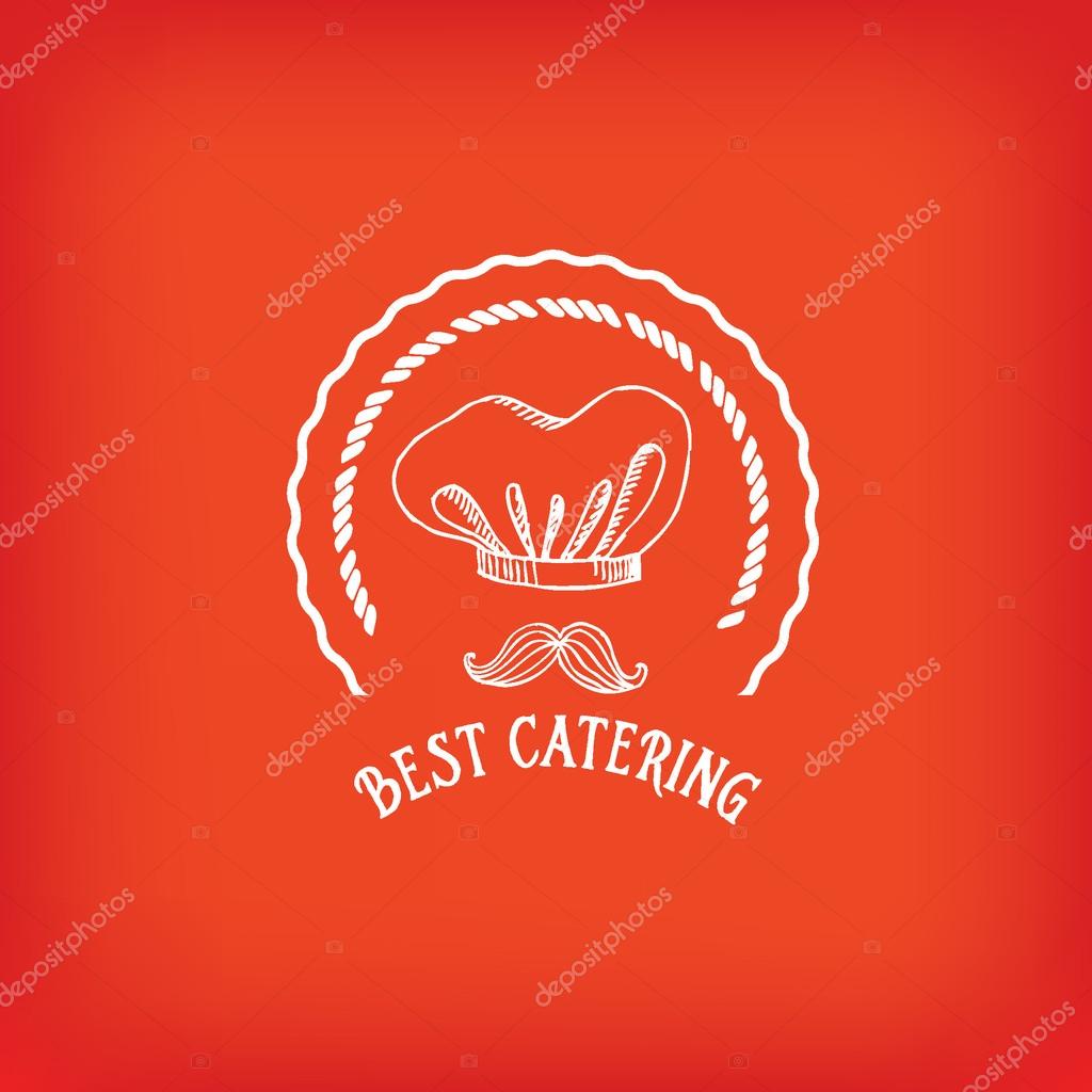 Catering service, design logo. Vector illustration