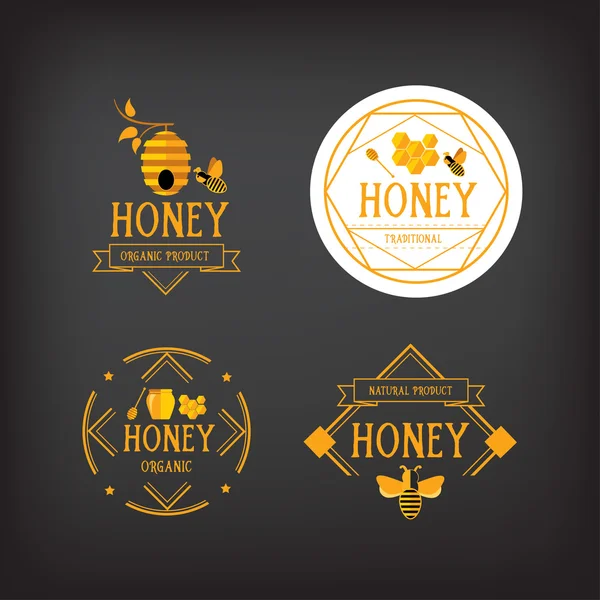 Honey label design — Stock Vector