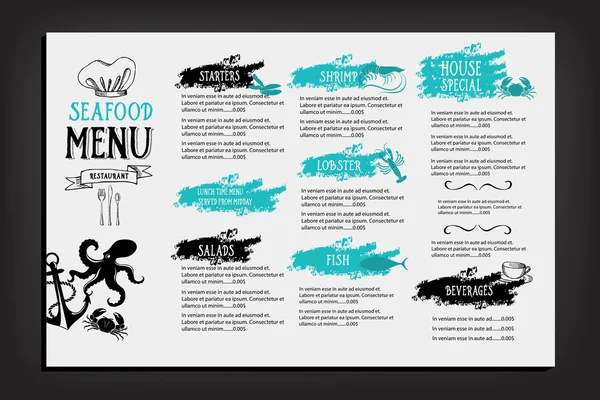 Restaurace café menu, šablony design — Stockový vektor