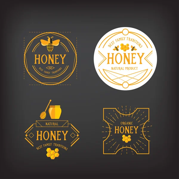 Diseño de etiqueta de miel — Vector de stock