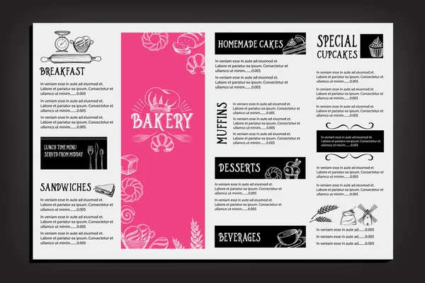 Restauracja café menu, szablon projektu — Wektor stockowy