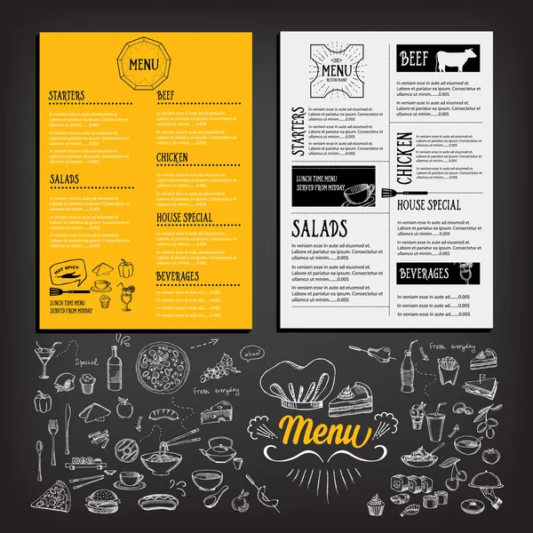 Restauracja café menu, szablon projektu — Wektor stockowy