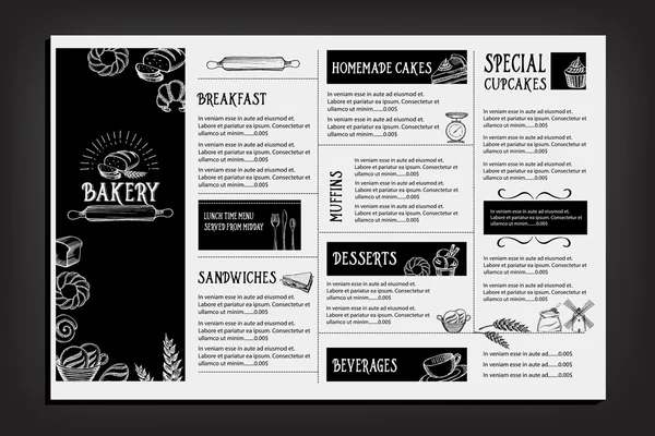 Restauracja café menu, szablon projektu — Wektor stockowy