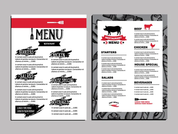 Cafe menu ristorante brochure — Vettoriale Stock