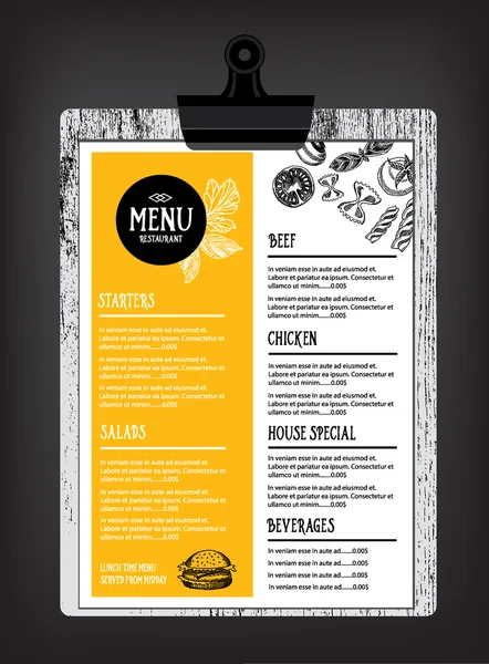 Menu Café brochure restaurant — Image vectorielle