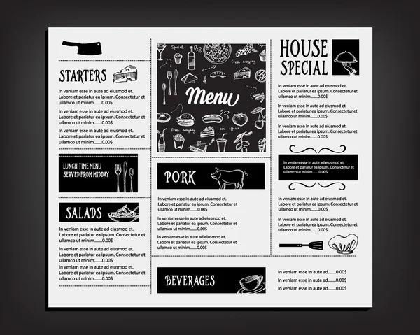 Menu café restaurant — Image vectorielle