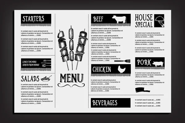 Café menu restaurante brochura —  Vetores de Stock