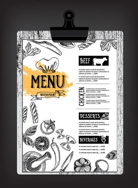 Cafe menu restauracji Broszura — Wektor stockowy