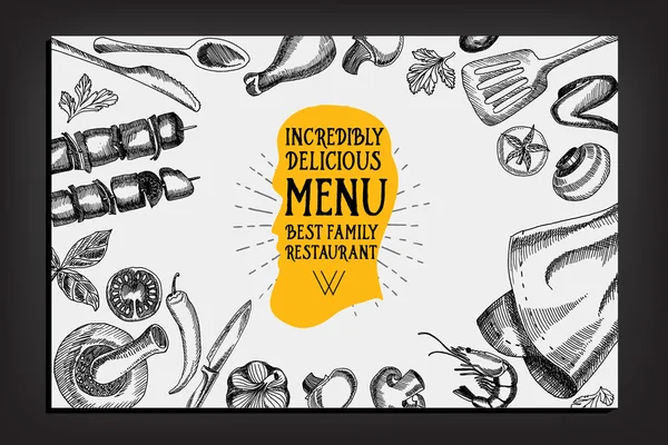 Folleto de restaurante de menú de café — Vector de stock