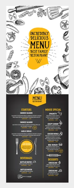 Italská restaurace menu šablony design — Stockový vektor