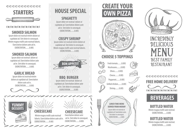 Modèle de menu restaurant italien design — Image vectorielle