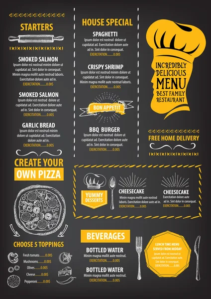 Modèle de menu restaurant — Image vectorielle