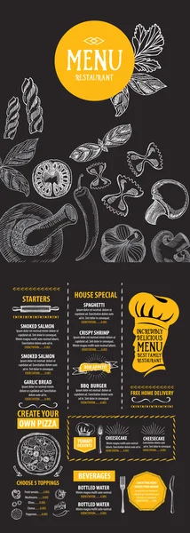 Ristorante menu modello design — Vettoriale Stock