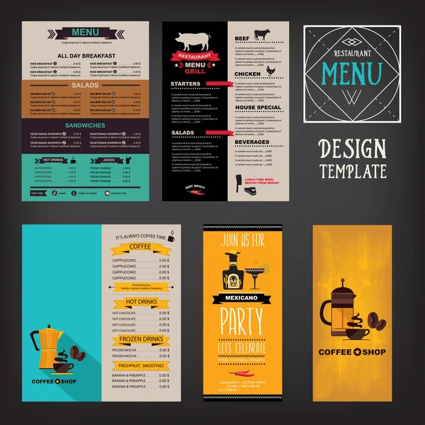 Diseño de plantillas de menú de restaurante — Archivo Imágenes Vectoriales