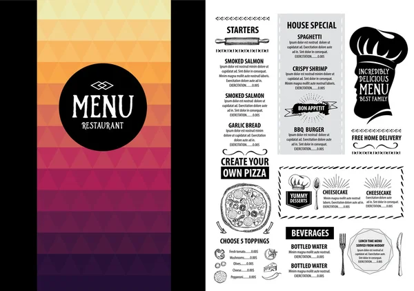 Дизайн шаблону меню ресторану — стоковий вектор