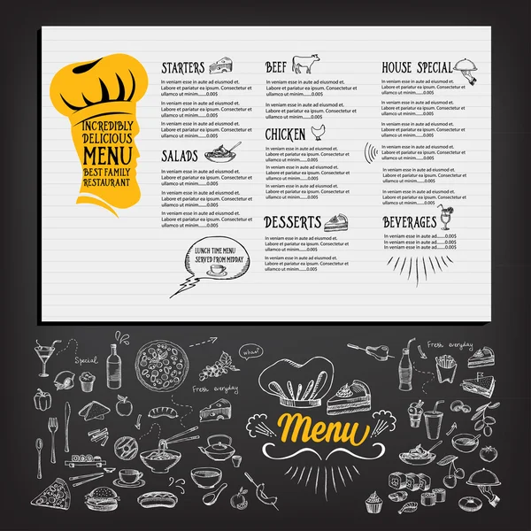 Restaurant menu template design — Stock Vector