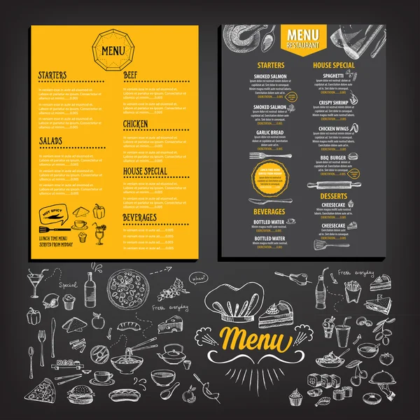 Menu café restaurant — Image vectorielle