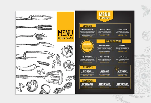Restaurant menu template design — Stock Illustration Restaurant menu template design Vector Graphics