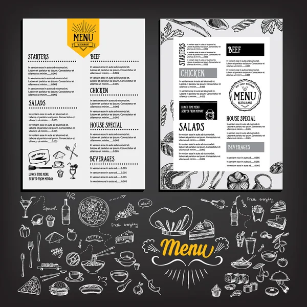 Restaurant menu template design — Stock Illustration Restaurant menu template design Vector Graphics