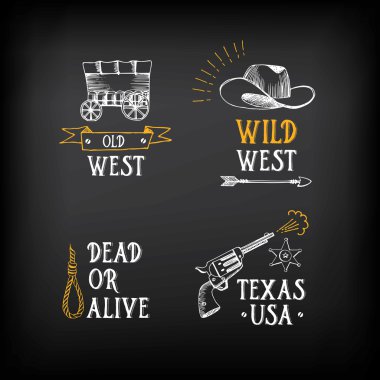 Wild west badges design clipart