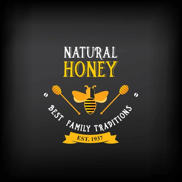 Honey badge and label — Stock Vector