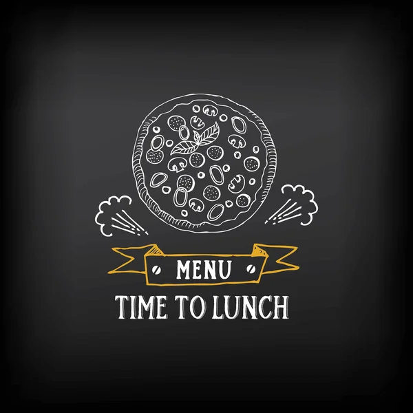 Logotipo do menu de almoço e crachá — Vetor de Stock