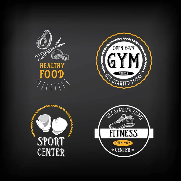 Γυμναστήριο και fitness club λογότυπο του σχεδιασμού — Διανυσματικό Αρχείο